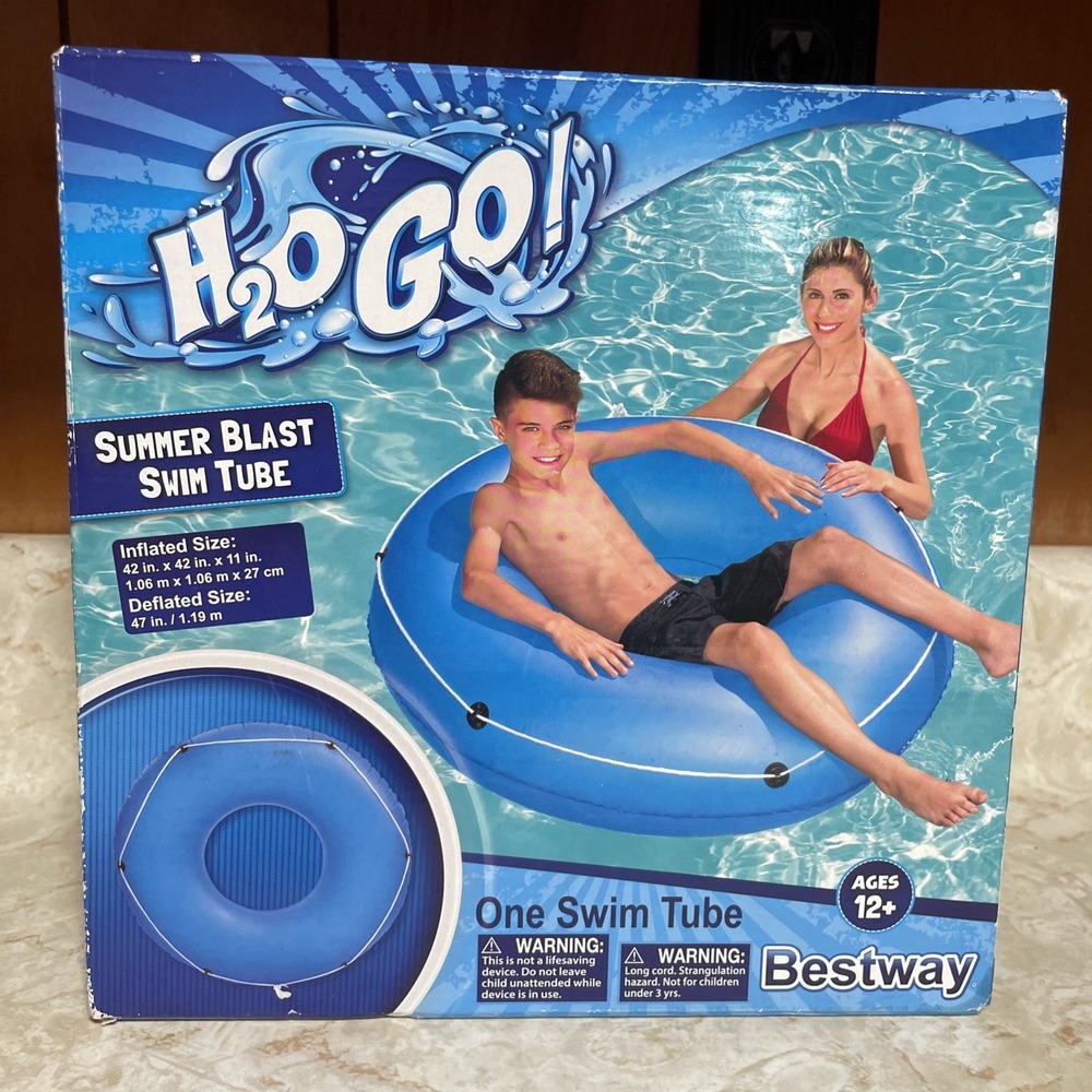 Bestway‎ H2O Go! Summer Blast Swim Tube Blue 42"x11" Pool Toy  Float New In Box